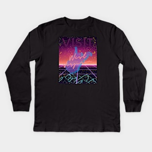 Vaporwave West Virginia Kids Long Sleeve T-Shirt